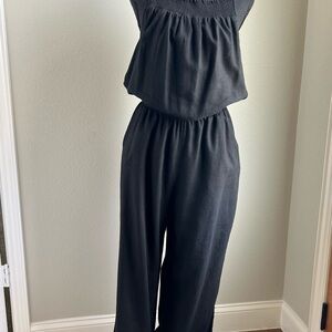 Old Navy Classic Linen blend Black Jumpsuit